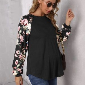 New Floral Raglan Maternity Top Size XL